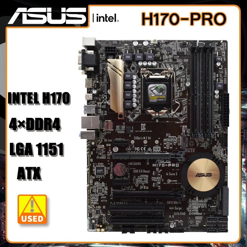 

LGA 1151 Motherboard ASUS H170-PRO Motherboard LGA 1151 DDR4 Intel H170 64GB PCI-E 3.0 M.2 USB3.1 ATX For Core i3-6300 7300 cpus