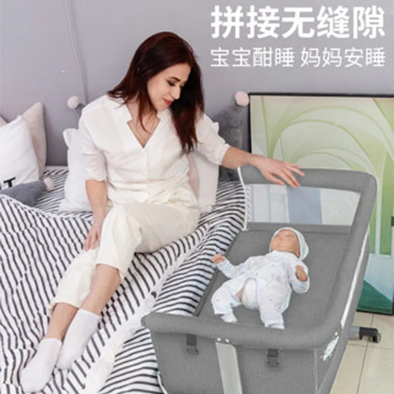 Wholesale Crib Splicing Big Bed Newborn Children's Bed Multifunctional Foldable Mobile Baby Cot Bb Cradle Bed