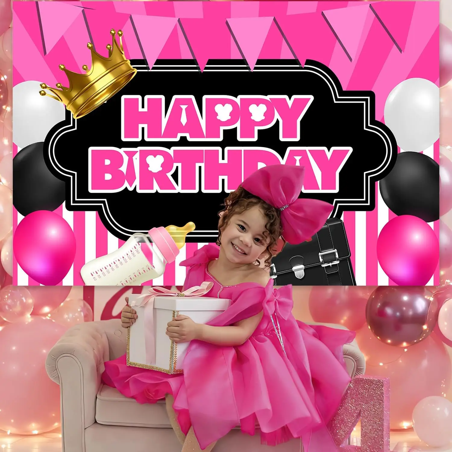 Фон для фотографирования с изображением босса Болельщицы на день рождения