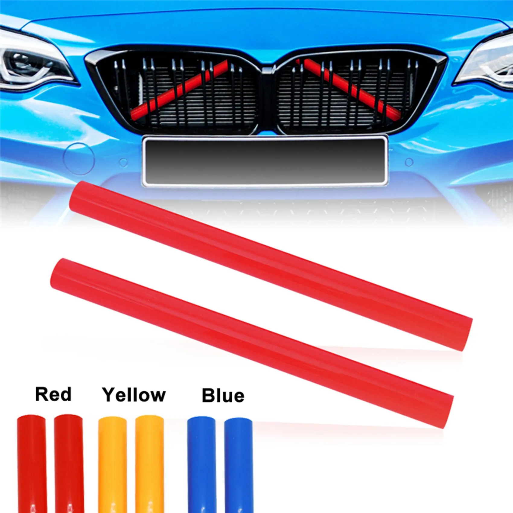 

Вставка для решетки радиатора автомобиля, Спортивная Накладка на решетку радиатора для BMW F20, F30, F31, F32, F34, F36, F21, красная, 2 шт.