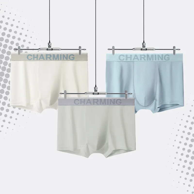 Two pack men's panties Modal cotton crotch traceless men's breathable ice silk boxers men's style boys
