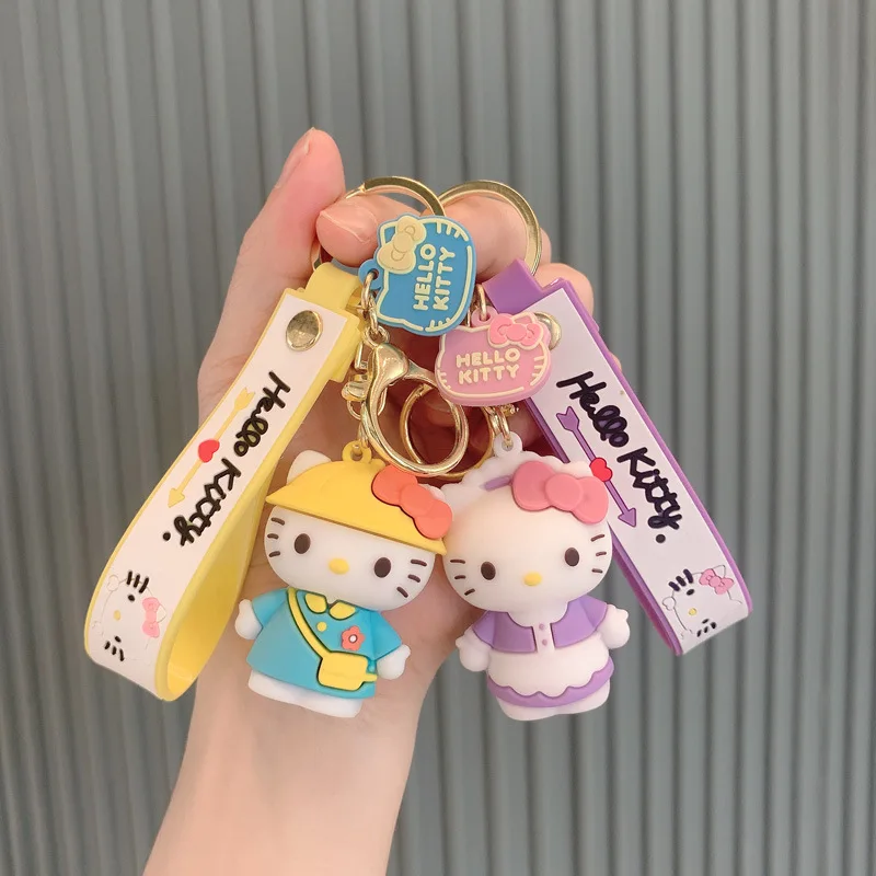 

Kawaii Sanrio Keychain Hellokittys Cartoon Cute Simple Fashion Bag Pendant Anime Creative Accessories Girl Birthday Gift