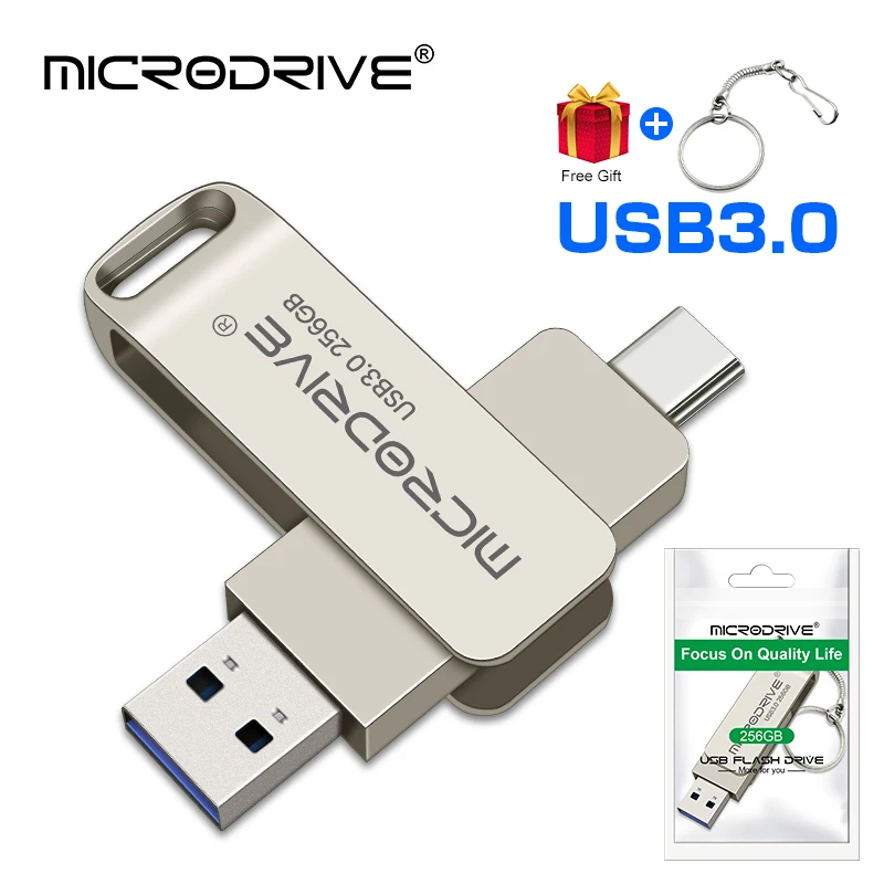 USB-флеш-накопитель с двумя портами Usb 128/256 ГБ