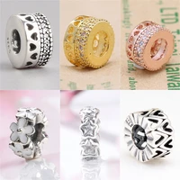 925 sterling silver sparkling flower star crystal beads for original pandora charms women bracelets bangles jewelry