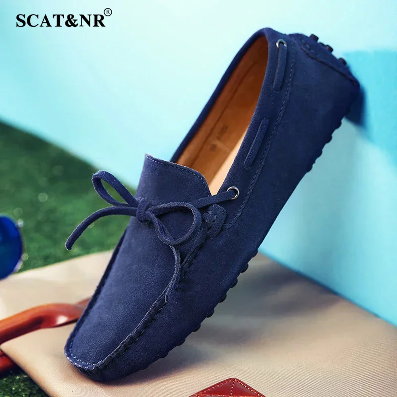 Luxury men shoes genuine leather casual summer classic Mens loafers Elegante slip on MEN'S flats plus male driving