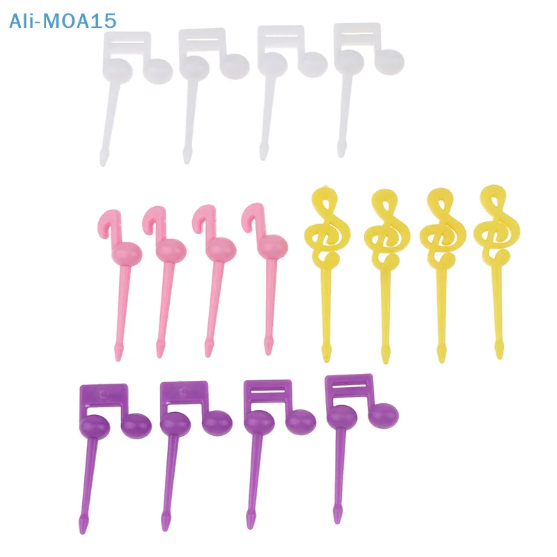 

Набор вилок и фруктов в виде музыкальной ноты, Детская мини-палка для еды, зубочистка, украшение, палочка для торта, детская посуда