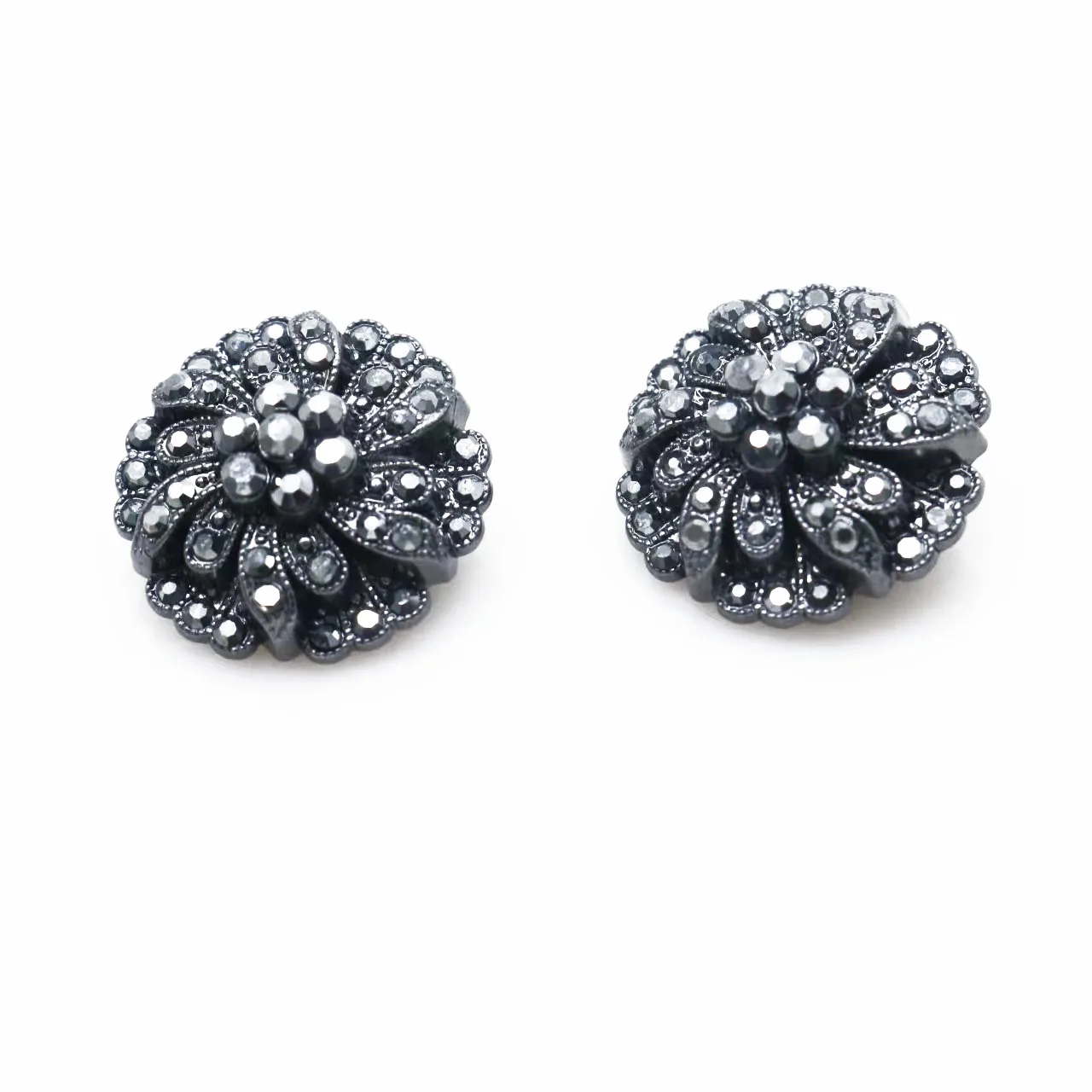 

5pcs/lot 25MM Black metal Buttons Diamante rhinestone button DIY for Wedding Decoratio sewing Clothing buttons