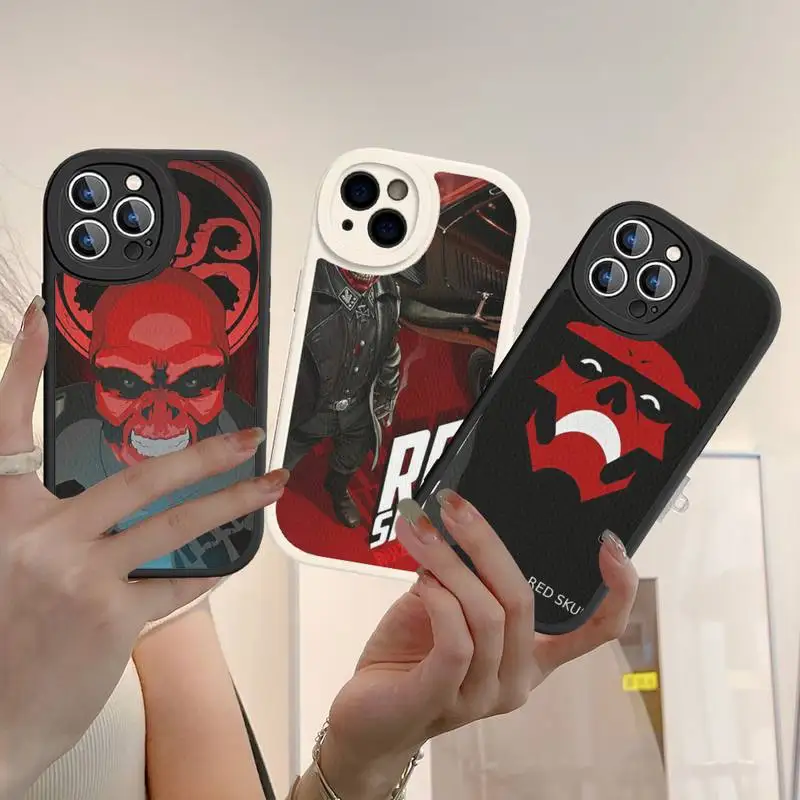 

Marvel The Red Skull Phone Case Hard Leather For iPhone 14 13 12 Mini 11 14 Pro Max Xs X Xr 7 8 Plus
