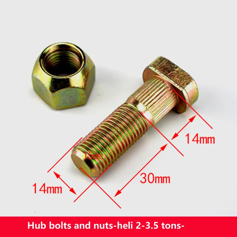 

Forklift Accessories [Steering Hub Screw Combined Force 2-3.5 Tons] Rear Axle Bolt Steel Ring Wheel Mesh Rim Tire 1PC