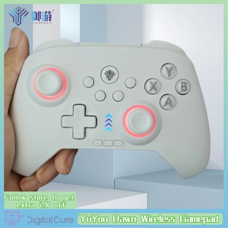Новинка YuYou рассвет беспроводной геймпад три режима джойстик с датчиком Холла