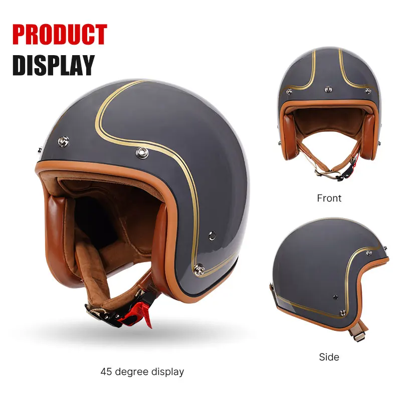 Мотоциклетные шлемы с открытым лицом в стиле ретро классический шлем горошек