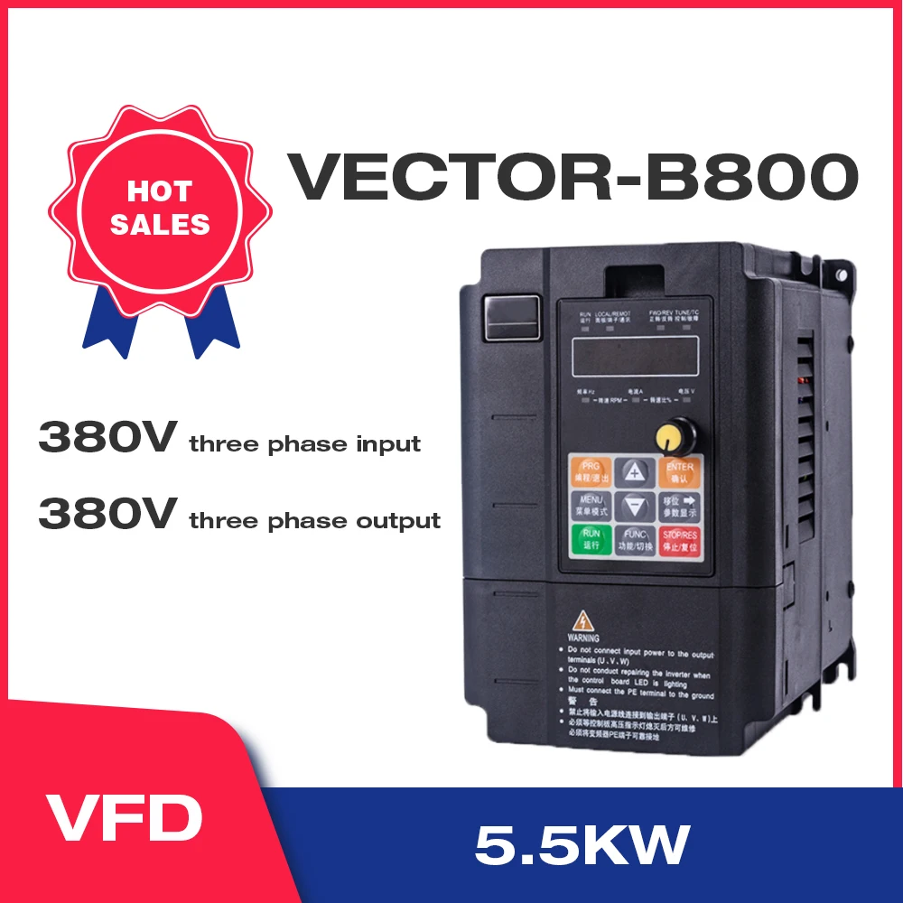 Vector Frequency Converter380V 5.5KW Variable Frequency Drive 3 Phase Speed Controller Inverter Motor Angisy B800 Serial