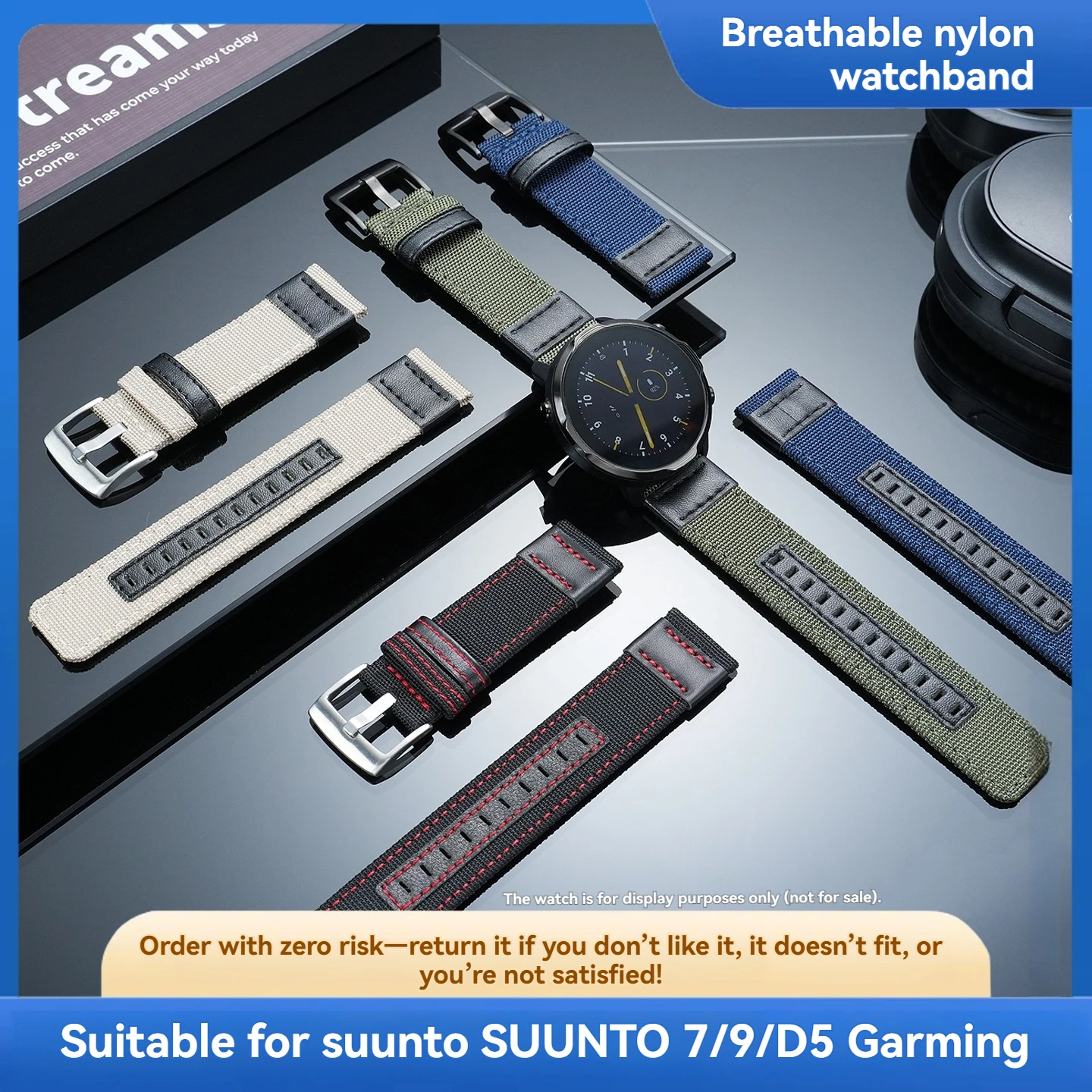 Фото Подходит для ремешка Suunto9, ремешка Suunto7/D5/Spartan Spartan Baro Copper/Gaochi NOMAD, толстый нейлоновый ремешок для часов. №2