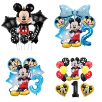 1set of disney mickey mouse party balloons cartoon mickey foil balloons baby shower birthday party decorations kids toy gifts