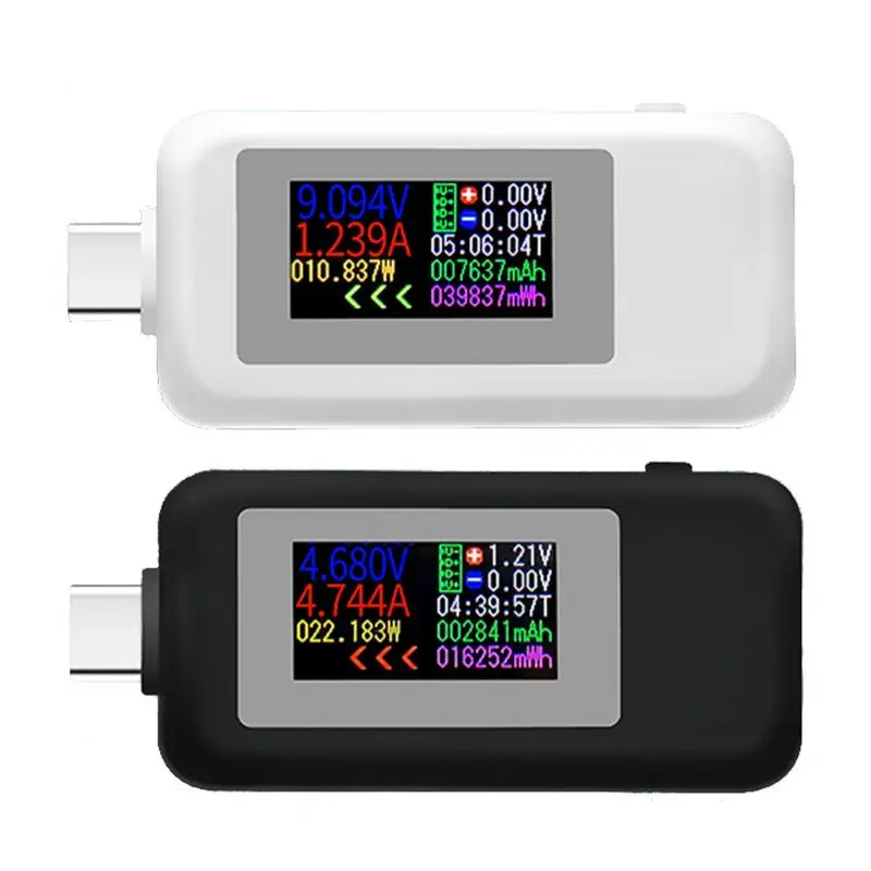 

USB-тестер Type-C, практичный USB-тестер напряжения и тока, 4-30 в, 0-5 А, USB измеритель мощности, цветной дисплей, 0-150 Вт, R9UF