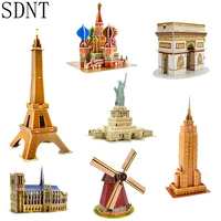 carboard building model 3d toys puzzles for kids diy world famous tower bridge white house jigsaw puzzle educational toys gifts