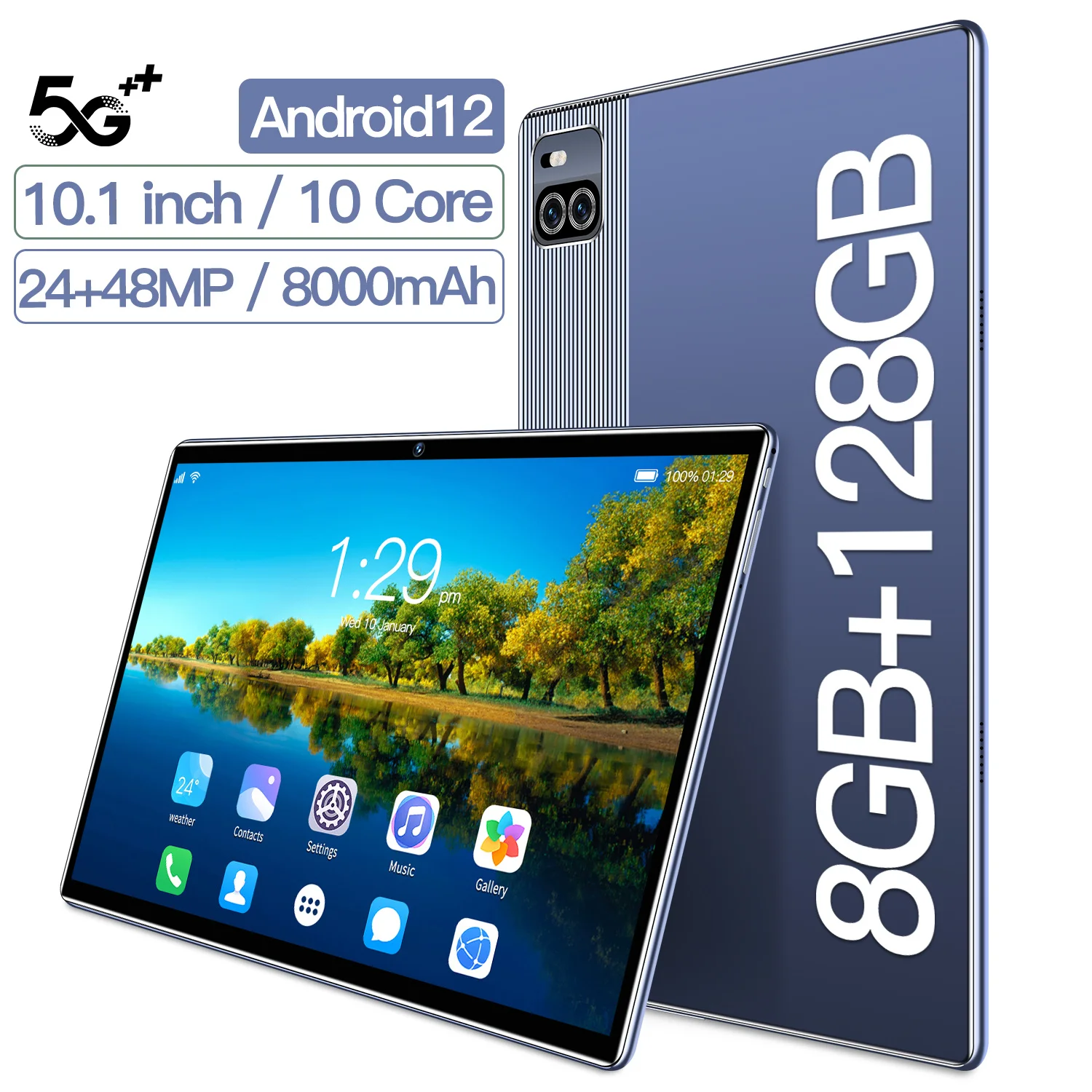 

10,1-дюймовый планшет Android 12 X101, 10,1 ГБ, 128 мАч