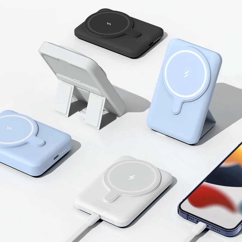 Фото Внешний аккумулятор для Magsafe, 15 Вт, быстрая Беспроводная Магнитная Зарядка №4