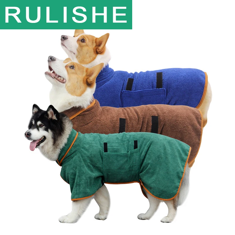 

Банный халат для собак, ультравпитывающее полотенце для домашних животных, банный халат из мягкой микрофибры, очень быстросохнущее пальто ...