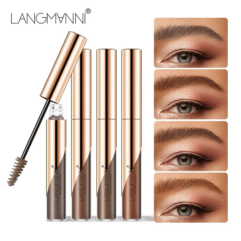 

HEALLOR LANGMANNI Liquid Eyebrow Cream Enhancer Drying Waterproof Long Lasting Eye Brow Cream Makeup Tools