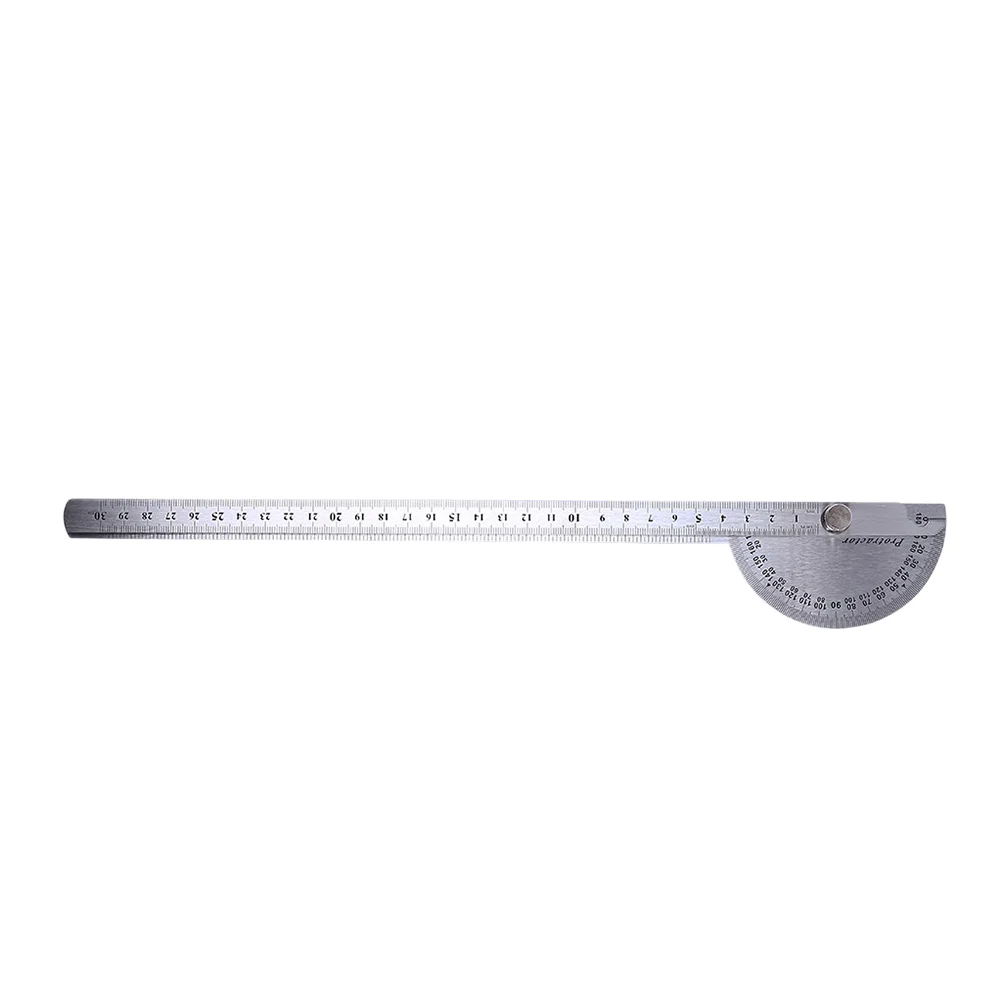 

Simple Protractor Stainless Steel 0-180 Degree Angle Ruler Goniometer Protractor Ruler Swing Arm Protractor with Round Head (30