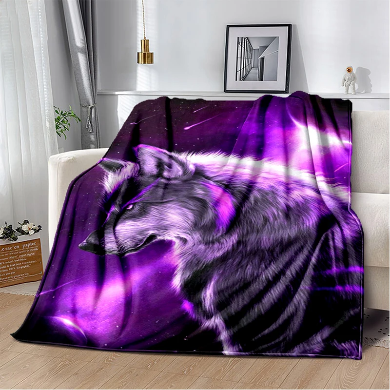 

Art Fantasy Wolf Flannel Blanket Decorations for Throws for Bedding,Couch and Gift Picnic Blankets Home and Cozy