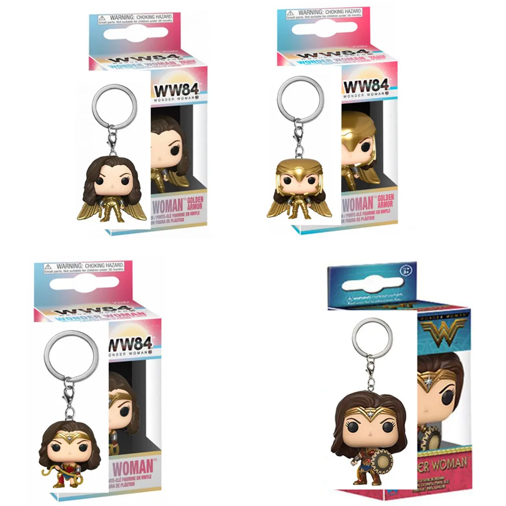 

Bandai Hero Woder Woman 1984 Pocket Keychain WW84 Justice League KeyChain Vinyl Action Figures Toys For Children Christmas Gift