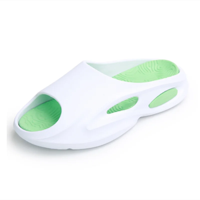

Women And Man EVA Slippers 4cm Spongy Sole With Platform Green White Outdoor Comfortable Slides For Tender Feet Coupon Shoes 45