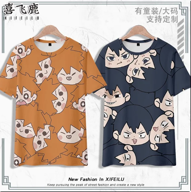 Аниме Haikyuu! Футболка с коротким рукавом Tobio Kageyama летний костюм для косплея