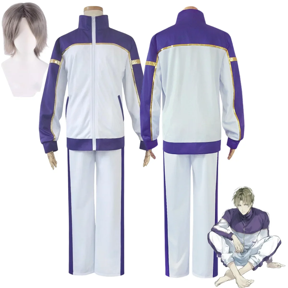 Костюм для косплея из игры Touken Ranbu -ONLINE heshikirihaseби парик белая спортивная одежда