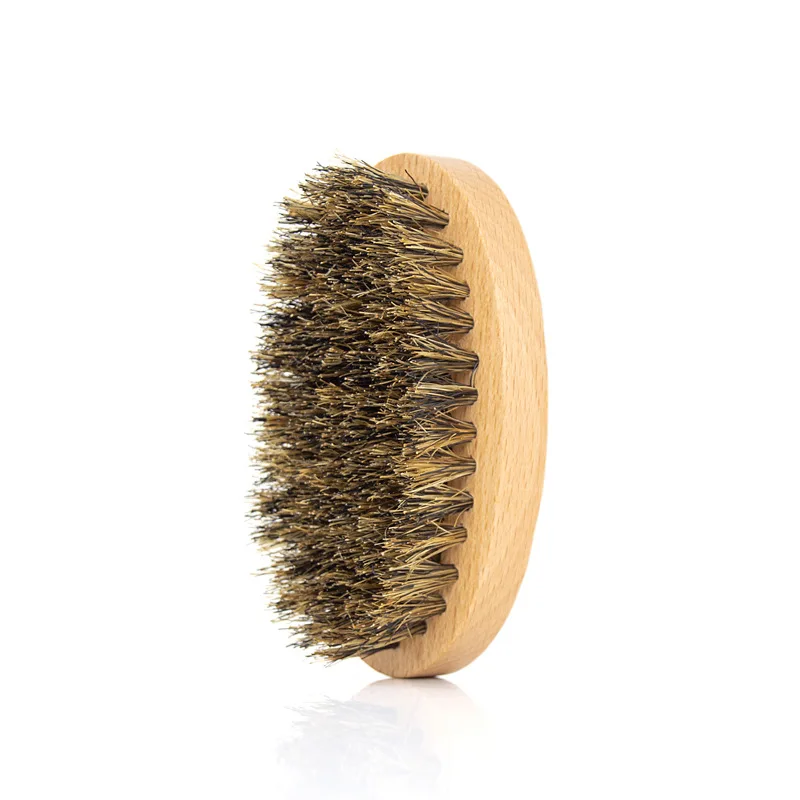 

Two-sided Boar Bristle Men's Shaving Brush Portable Barber Natural Beech Beard Brushes Comb for Facial Cleaning Mustache Tools