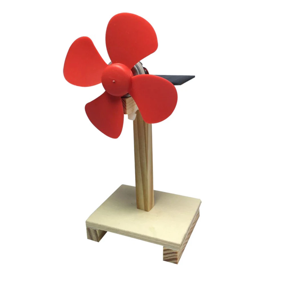 

DIY Wood Rotating Solar Fan Panel Physics Science Experiment Kids Education STEM Toys Technology Construction for Children