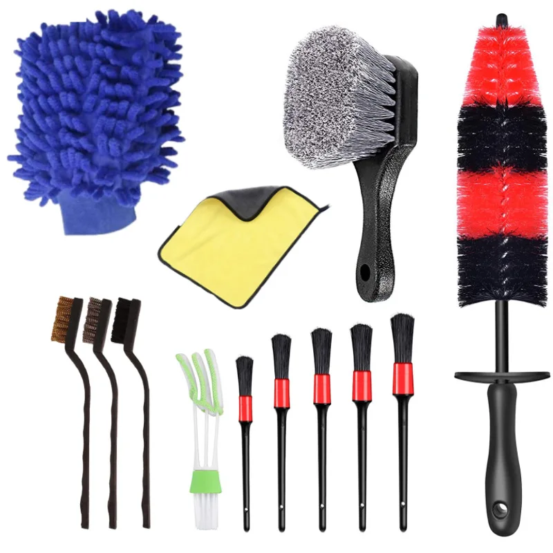 

13Pcs Car Detailing Cleaning Brushes Car Interior Exterior Cleaning Tools Microfiber Towel Automobile Air Vents Wheel Wash Kit