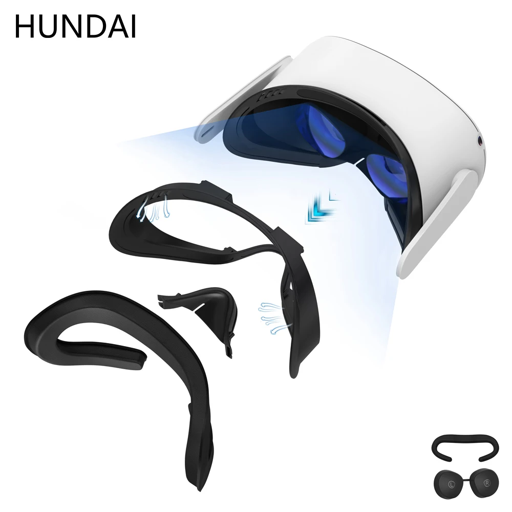 

HUNDAI Design Upgraded VR Facial Interface Replaced Set For Oculus Quest2 Replacement Face Pad Cushion Face Cover VR Accessories
