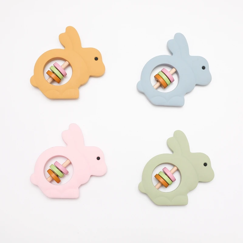 

Healthy Silicone Rattles for 0-12 Months Newborns Safe Baby Teether for Kids Funny Toy Newborn Educational Baby Accessories