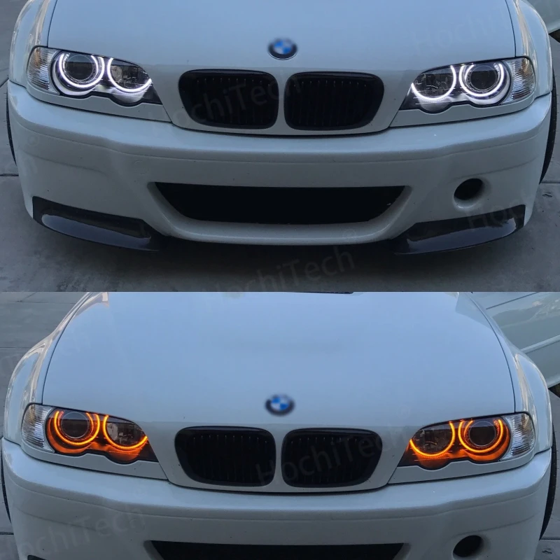 for BMW 3 series E46 sedan touring wagon coupe compact 1998-2005 WHITE  LED Headlight Halo Angel Demon Eyes Kit angel eyes light