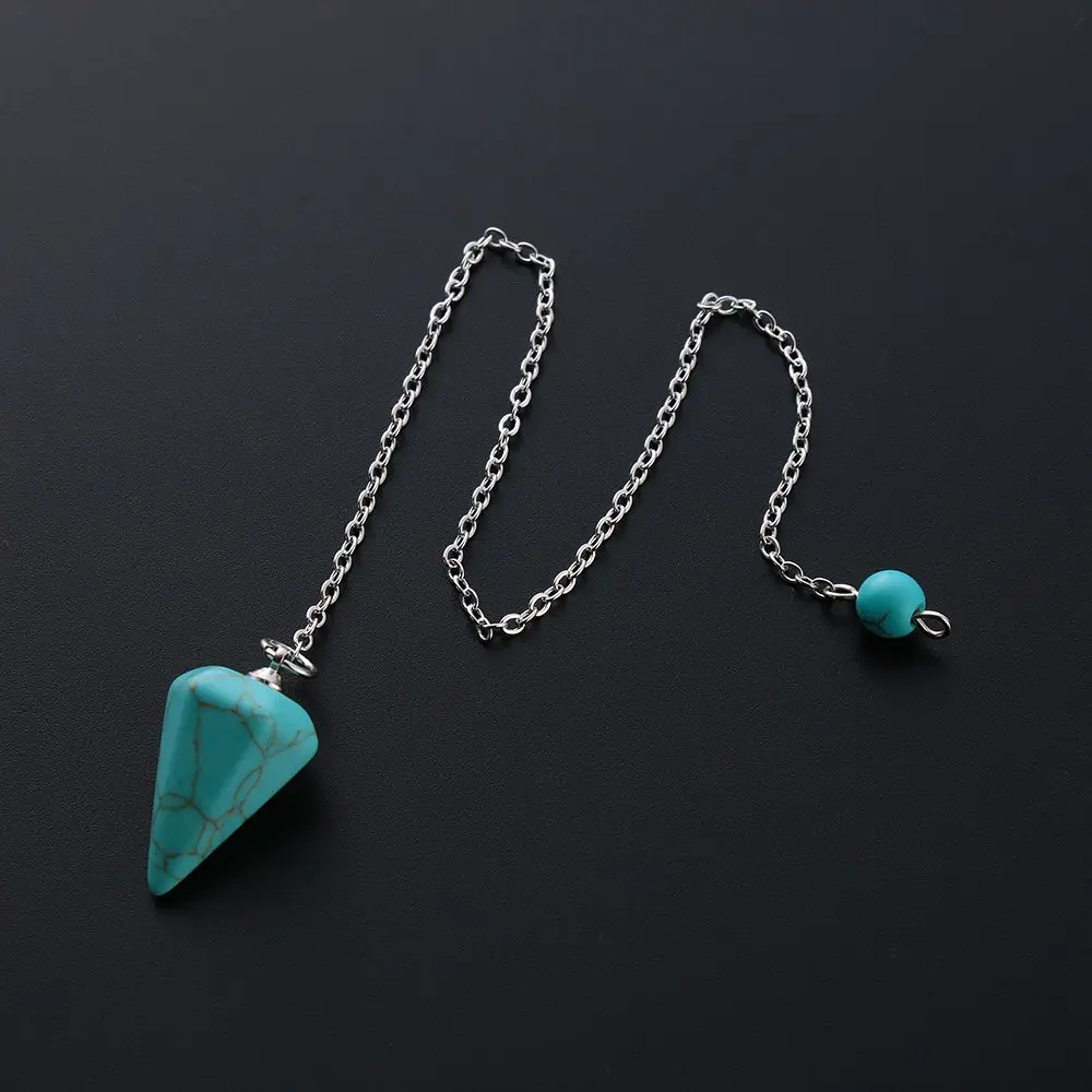 

Chain Hexagon Pyramid Amethyst Rose Quartz Gemstone Rock Natural Stone Healing Crystal Amulet Reiki Pendulum Pendant