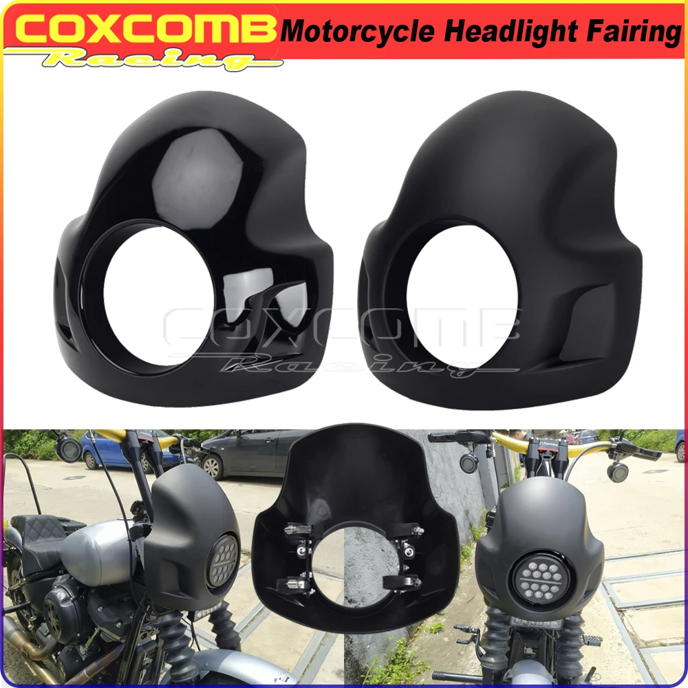 

Мотоциклетный глянцевый черный 5,75 "обтекатель фары 35-49 мм зажим вилки Кронштейн для Harley XL Sportster 1200 883 Low XL883R FXD