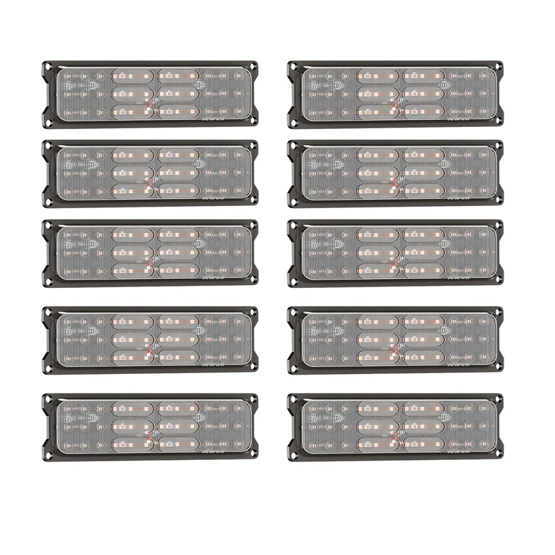 

10PCS Emergency Strobe Lights, 36 LED Warning Lights Front Grill Light Waterproof Flashing Strobe Light for Car Truck