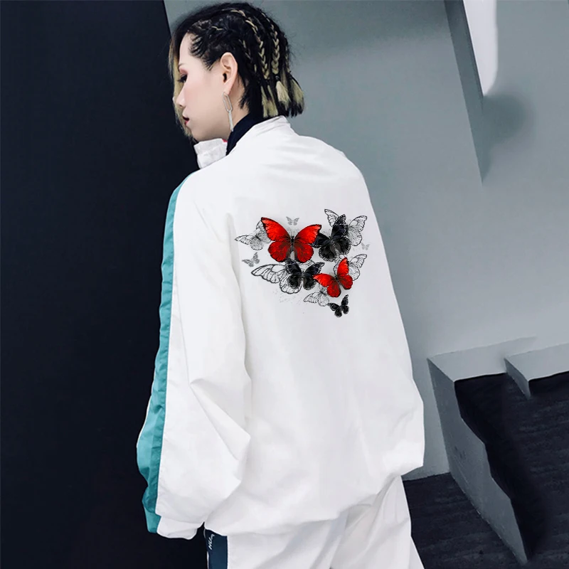 Красивая бабочка теплопередача DIY Наклейка для одежды Виниловая аппликация