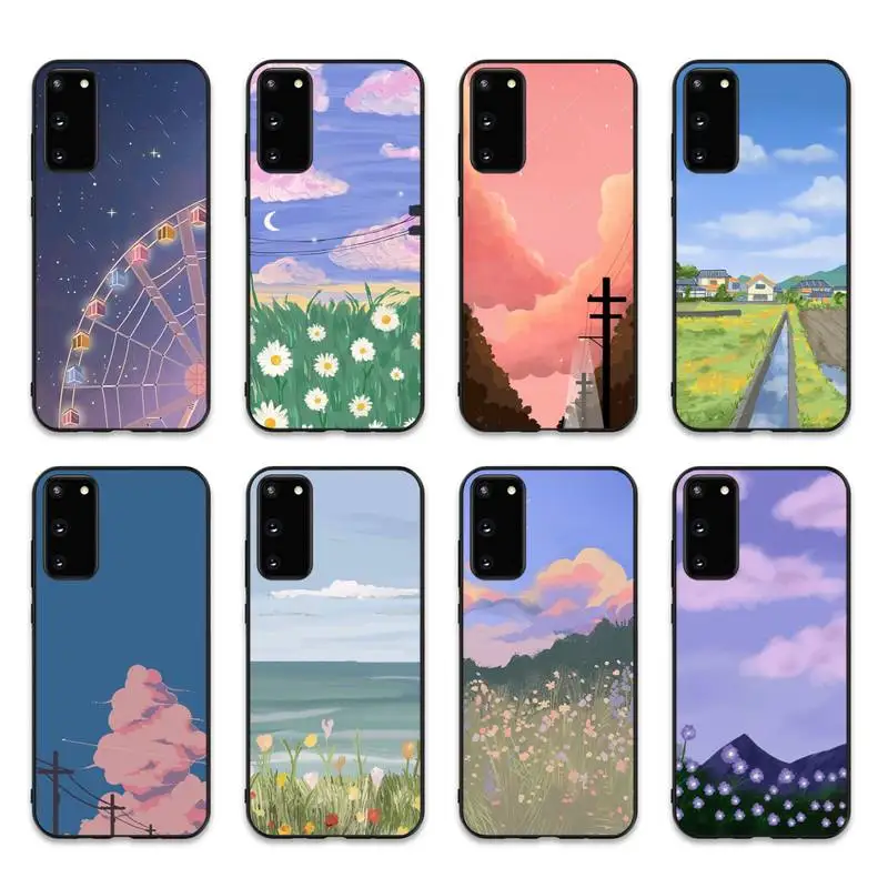 

Anime Cartoon Natural Scenery Phone Case for Samsung S20 lite S21 S10 S9 plus for Redmi Note8 9pro for Huawei Y6 cover