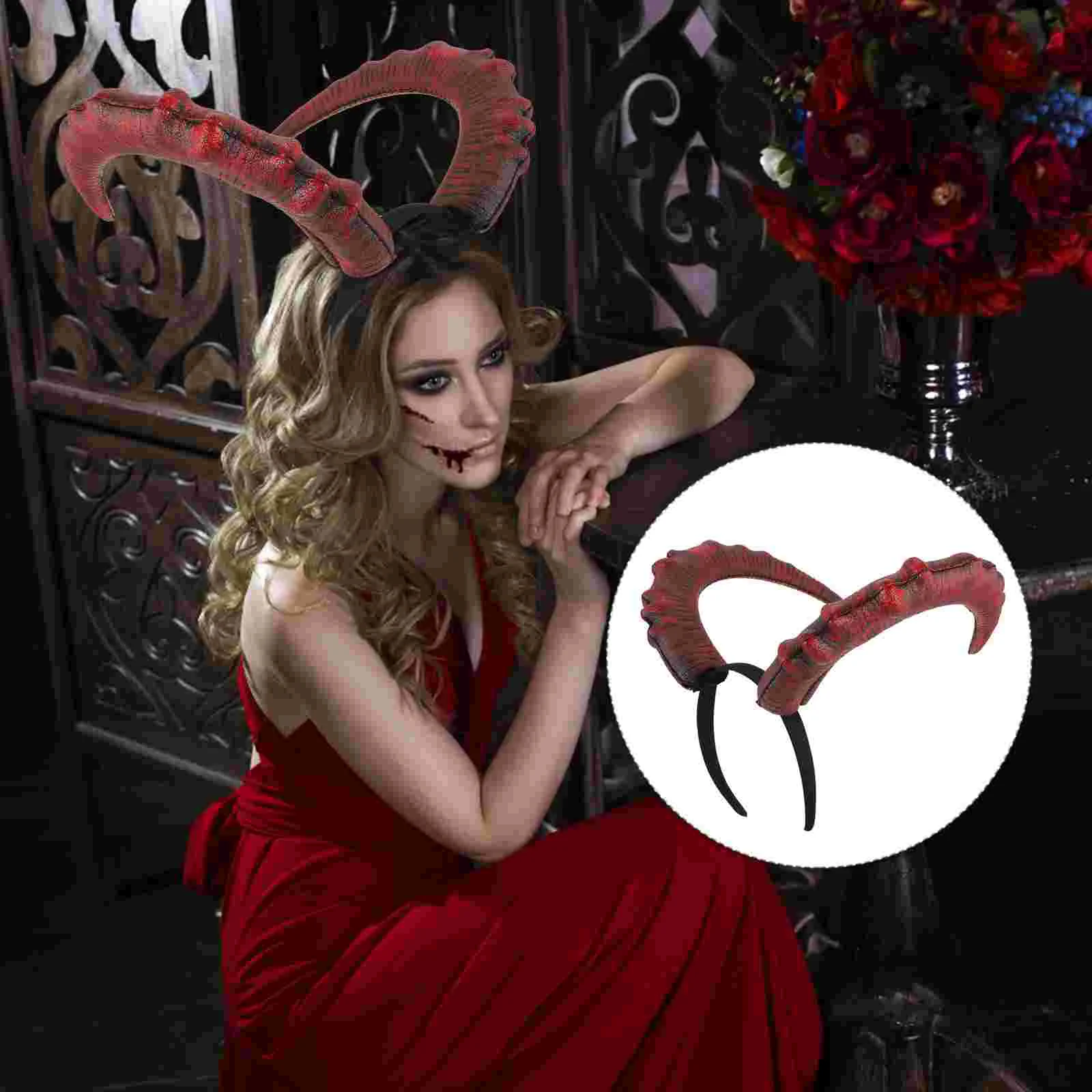 

Halloween Decor Devil's Horn Headband Creative Headdress Unique Hair Hoop Prop Ear Costume Party Child