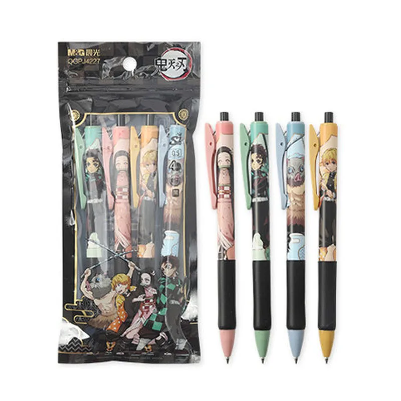 

Anime Cartoon Demon Slayer Gel Pen Quick-drying Cartoon Press 4-pack of Signature Pens