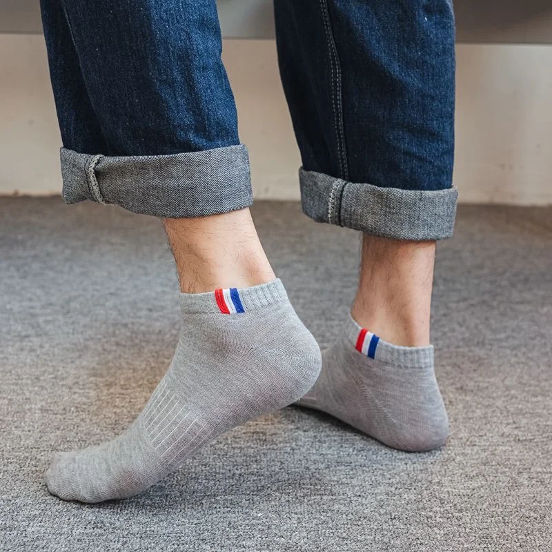 Носки мужские тонкие хлопковые дышащие сетчатые короткие белые черные