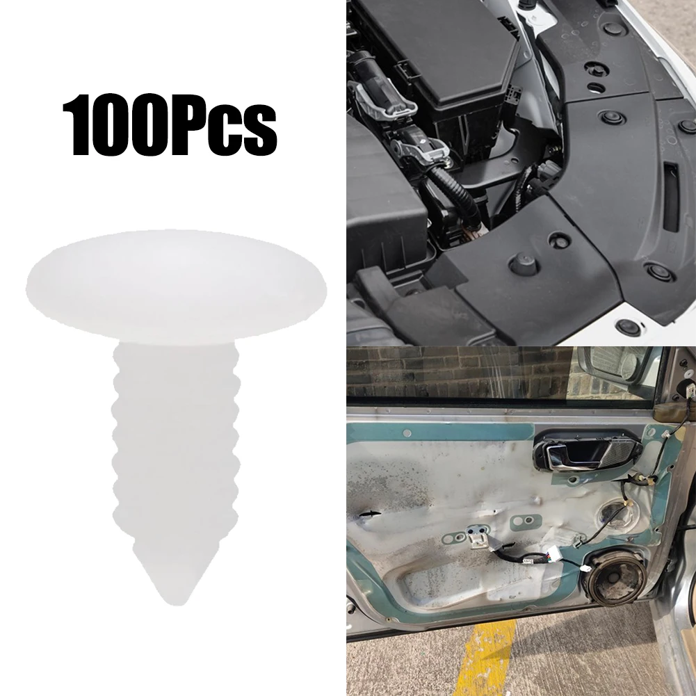 

100x Car Palstic Durable Interior Retainer Clips 7.8mm Plastic Car Interior Rivets Fastener Retainer Clips White Universal