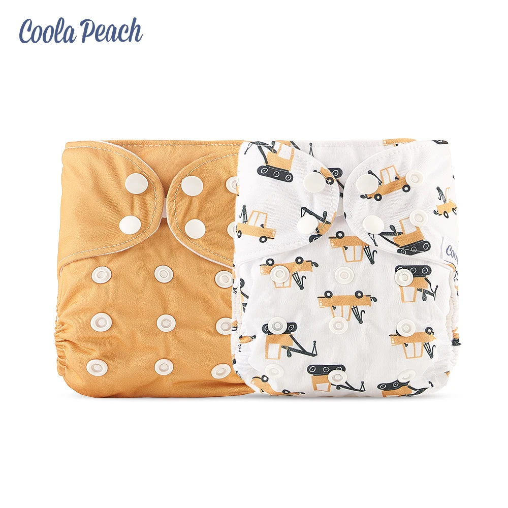 Многоразовые моющиеся тканевые подгузники Coola Peach # Boutique Life #2 шт. для новорожденных 3 5 кг