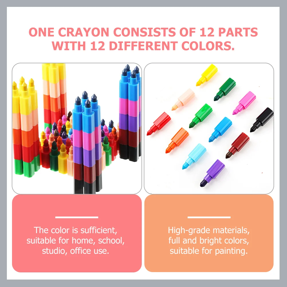 

Painting Stitching Crayons Novel Children Detachable Portable Kids Compact Wax Colored pencils