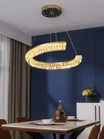 modern minimalist crystal dining room chandelier new light luxury c shaped living room lamps led creative bedroom chandelier