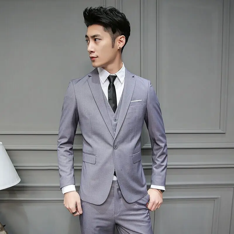 

2022 Summer Comfortable Thin Elegant Men's Pants Suit Slim Blazer Vest Shirt Pants Four Piece Set Business Suit Wedding Dress