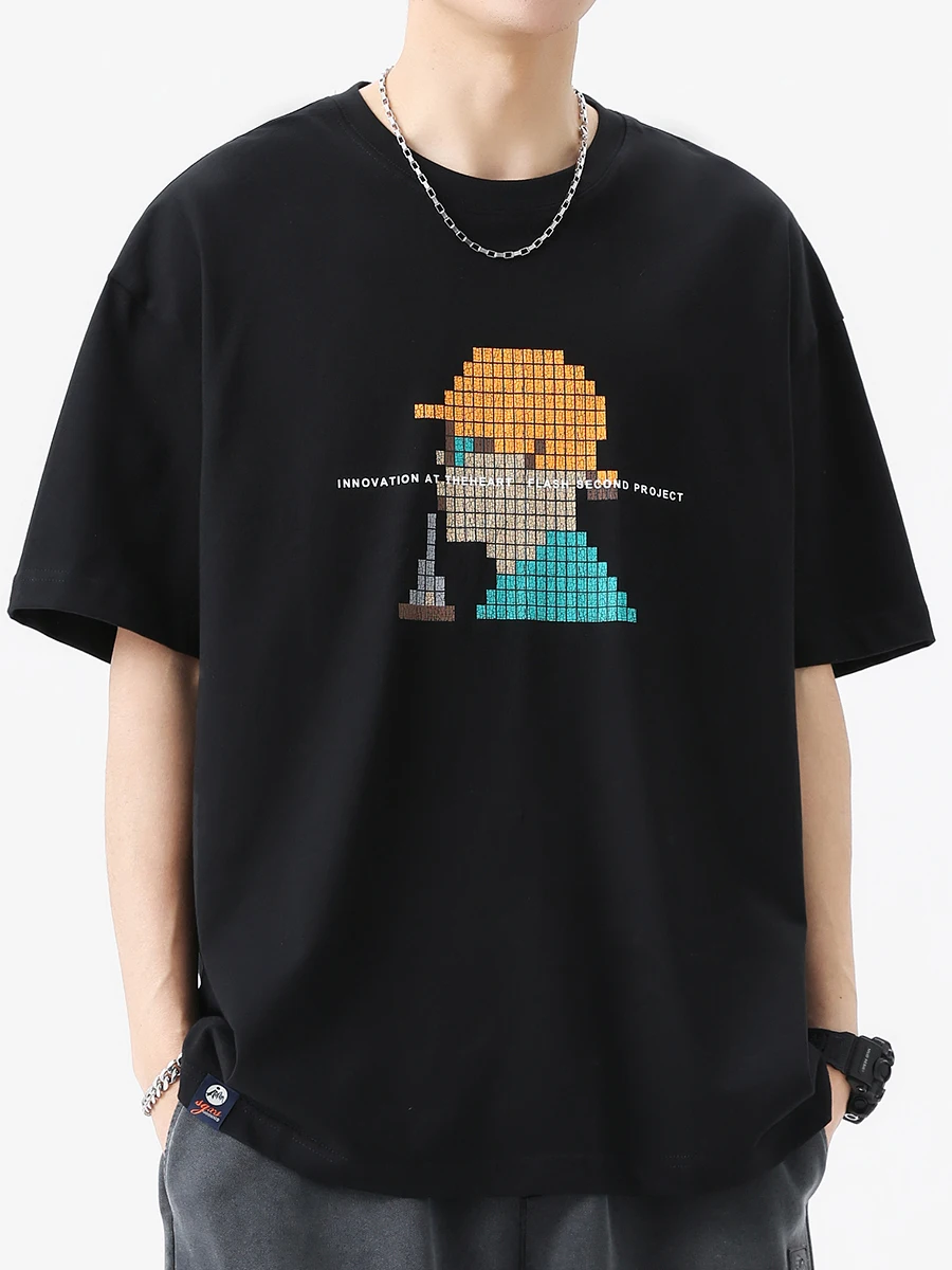 

T Shirt Men 100% Cotton Fashon Street Style Cotton Printed Short Sleeve Tees High Quality Oversized Clothing Free Shipping 2023